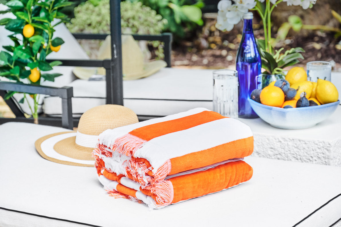 Dream Orange Stripe Beach Towel Bundle