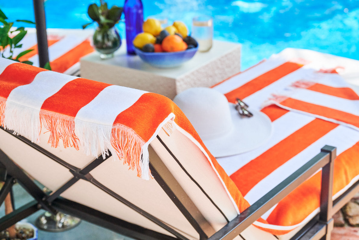 Dream Orange Stripe Beach Towel