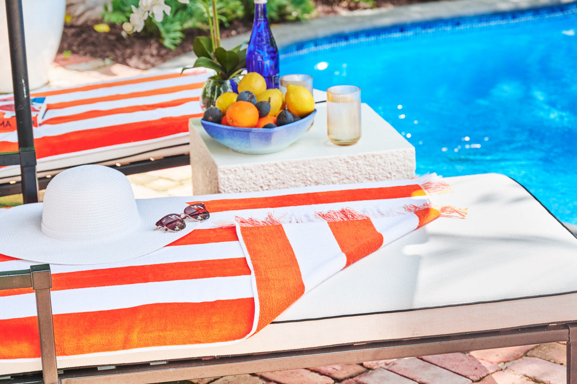 Dream Orange Stripe Beach Towel Bundle